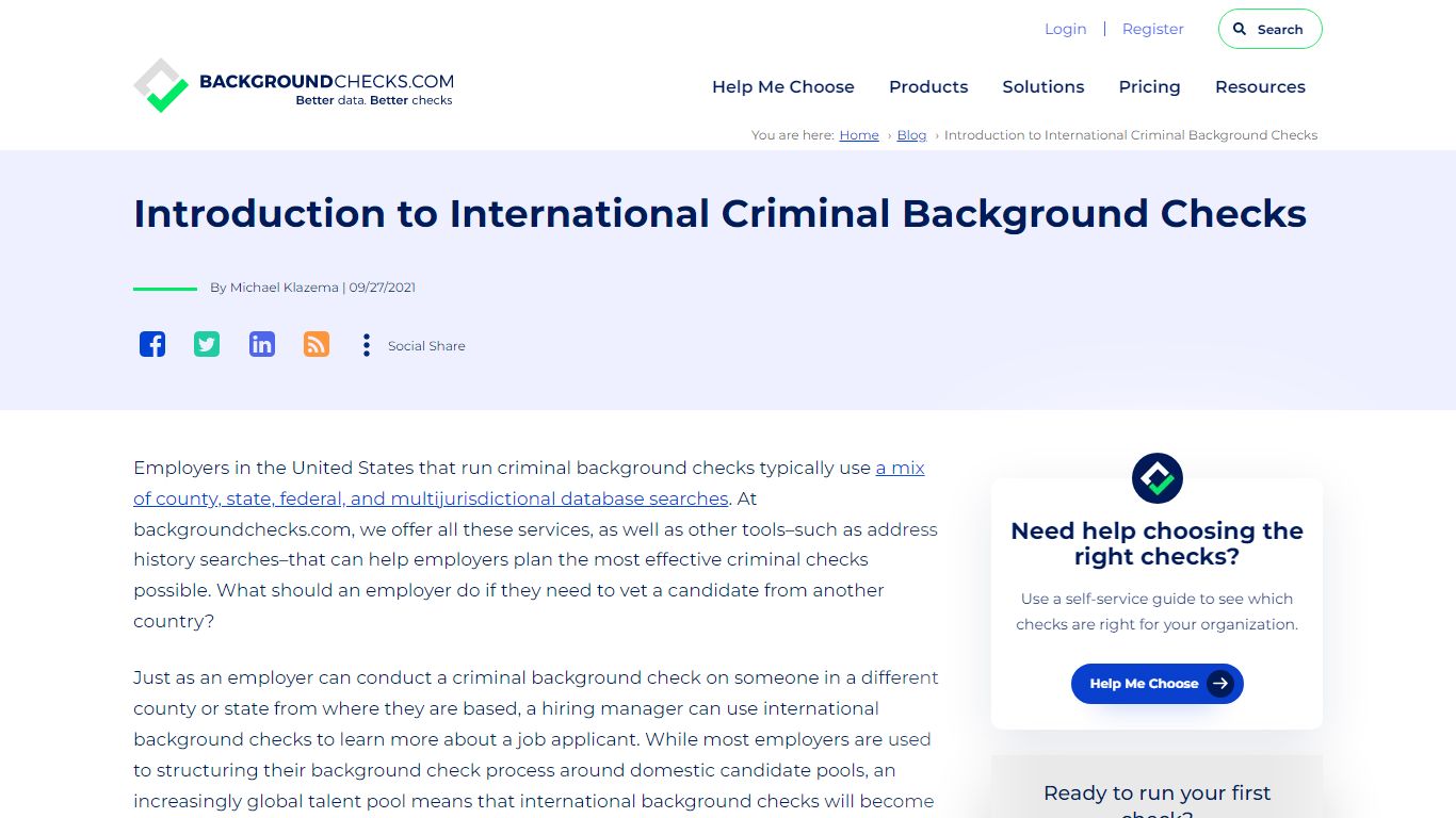 Introduction to International Criminal Background Checks