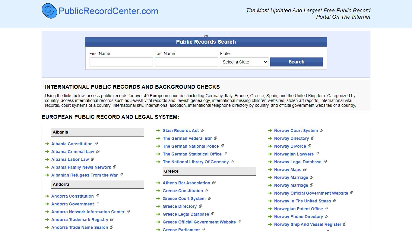 Free International Public Record, From The Largest And Background Checks